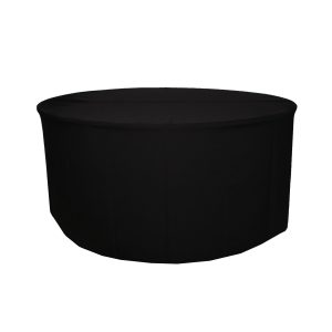 Casarent: Zwarte ronde tafelhoes met een diameter van 1m50 laag