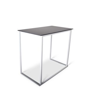 Casarent: statafel Kubo wit frame met zwart blad L afmeting 1m20 op 0m70