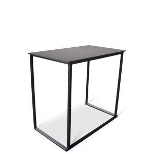 Casarent: statafel Kubo zwart frame met zwart blad L afmeting 1m20 op 0m70